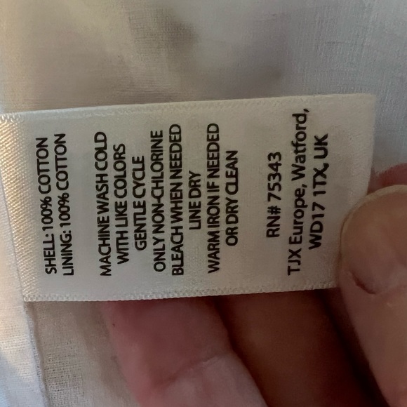 White cotton casual sundress with pockets - Picture 8 of 11